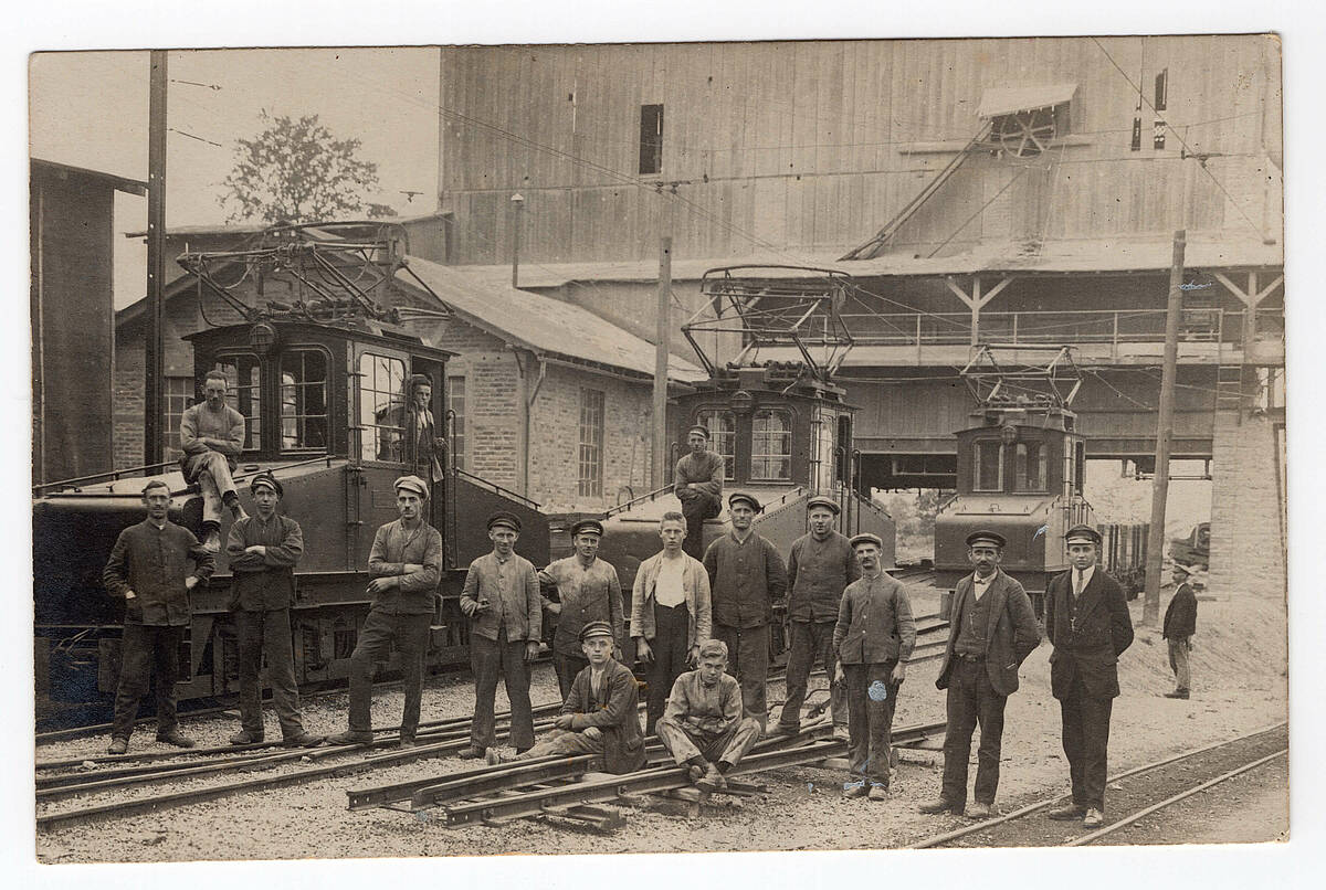 Steinbruchbahnen in Marienheide-Müllenbach, um 1920 – Foto: Sammlung Jürgen Woelke/LVR-Freilichtmuseum Lindlar